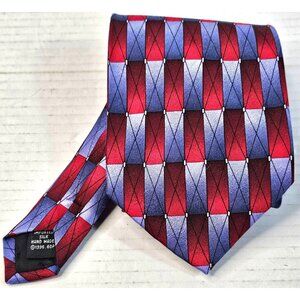 1996 Grateful Dead Handmade Silk Tie Carved In Stone 22nd Set Red & Blue